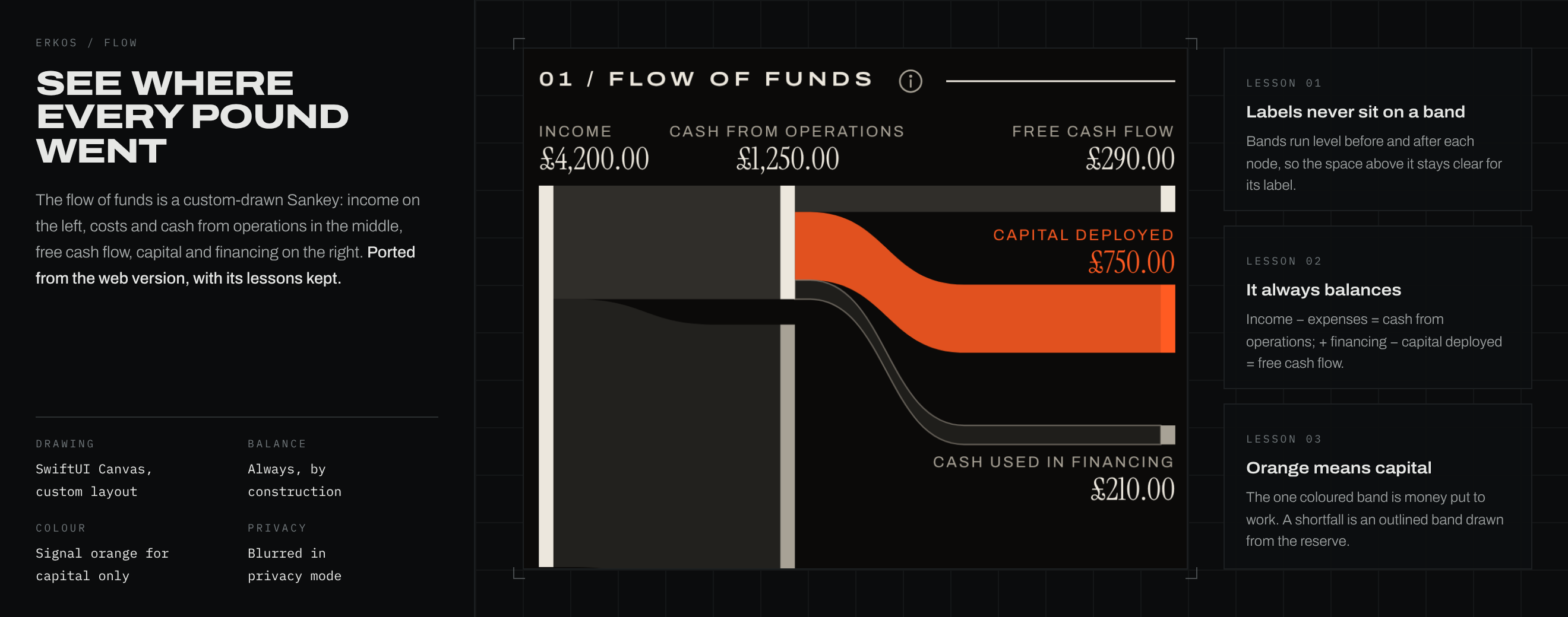 The flow of funds diagram enlarged, with three lessons carried over from the web version